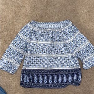 Girls cute off the shoulder embroidery blouse